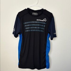 Black and Blue Performance Tee with Moisture-Wicking Fabric mesh sides SIZE L